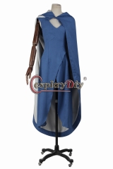 Game of Thrones Daenerys Targaryen Mother of Dragons Dress Cosplay Costume blue dress with cape