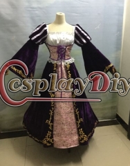 Tangled Princess Rapunzel Deluxe Costume dress cosplay costume velvet dress