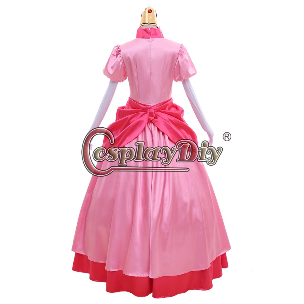 Princess Peach Cosplay Pink Ball Gown Dress,Princess and Prince