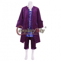 Cosplaydiy Mens Purple Baroque Suit Costume Mens 18th Century Marie Antoinette Colonial Rococo Costume