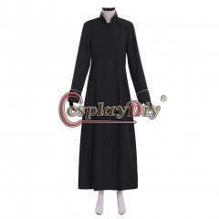 Cosplaydiy Catholic Priests Clergyman Cassock Robe Gown Clergy robe Vestments Medieval Ritual lady Robe