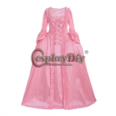 Cosplaydiy Custom Made Pink Rococo Marie Antoinette Gown Adult Women Fancy Belle Rococo Dress