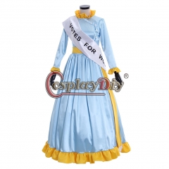 Cosplaydiy Mary Poppins Cosplay Costume Winifred Mrs Banks Dress Shorts Adult Women Halloween Christmas Party Costume
