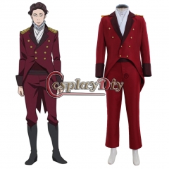 Cosplaydiy Anime ALDNOAH.ZERO Cosplay Costume Zaazbaum Count Red Cosplay Costume Suit Adult Halloween Costume