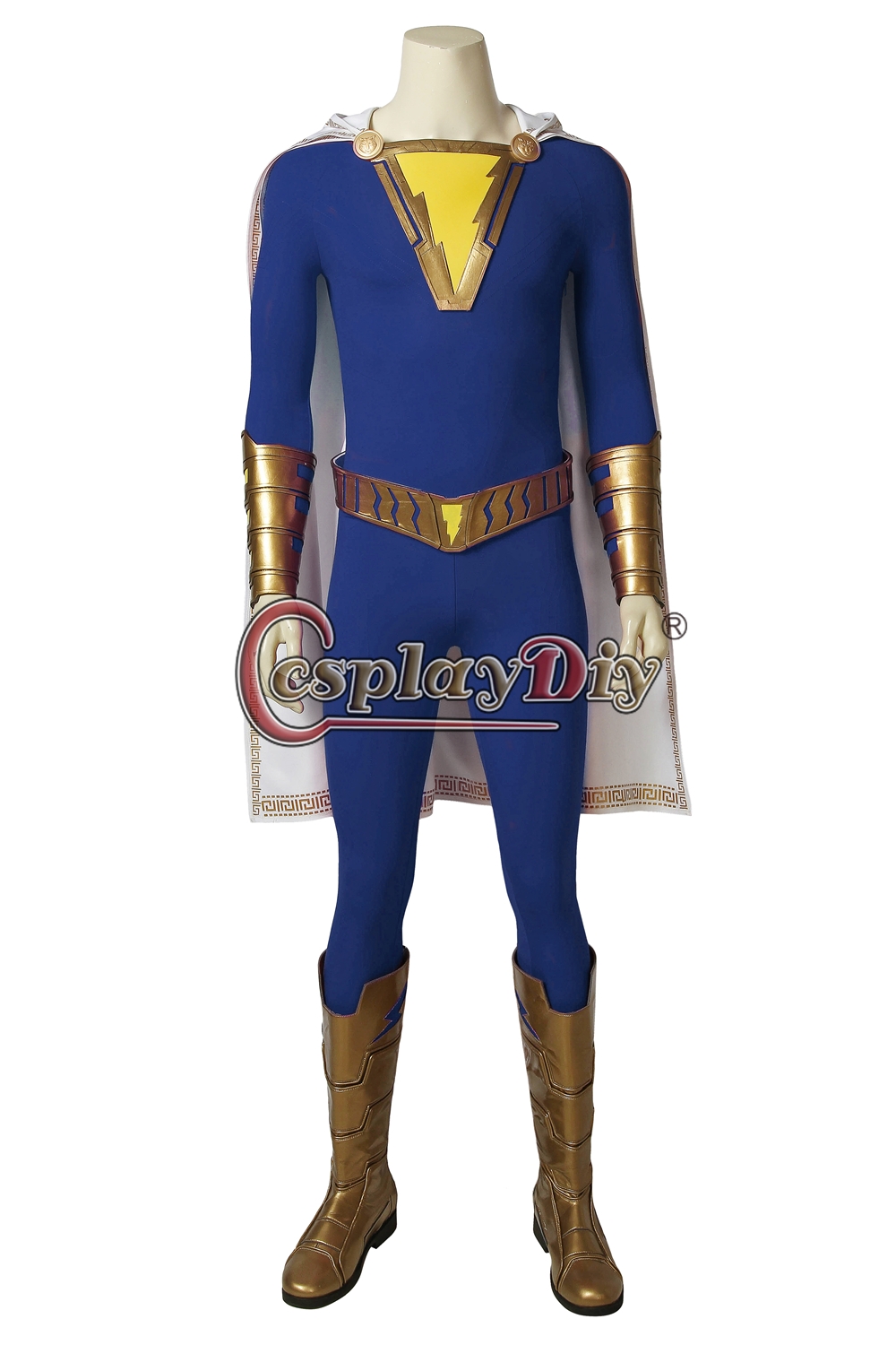 (With shoes) captain Shazam Cosplay Costume Custom Made Superhero