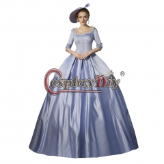 CosplayDiy Custom Made Blue Rococo Ball Gown Dress Marie Antoinette Princess Queen Party Dress