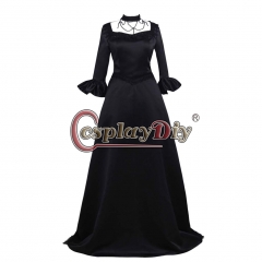 Cosplaydiy  Womens Halloween Victorian Drawstring Bodice Dress Costume Made