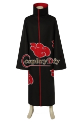 Cosplaydiy Anime Naruto Akatsuki /Uchiha Itachi Cosplay Halloween Christmas Party Costume Cloak Cape