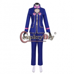 Cosplaydiy Anime JOJO JoJo's Bizarre Adventure Golden Wind Giorno Giovanna Cosplay Costume Blue Suit Halloween Custom Made