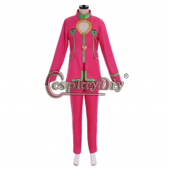 Cosplaydiy Anime JOJO JoJo's Bizarre Adventure Golden Wind Giorno Giovanna Cosplay Costume pink halloween costume custom made