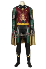 (with shoes) DC Superhero Titans Robin Cosplay Costume Halloween Carnival Costume Jumpsuit Full Set