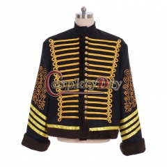 Cosplaydiy My Chemical Romance Parade Jacket Napoleonic Hussars Coat Military Faux Fur Jacket Michael Jackson Coat