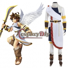 Cosplaydiy Kid Icarus: Uprising Pit Cosplay Costume white outfit custom made