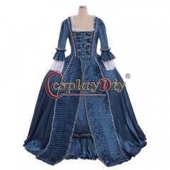 Cosplaydiy Marie Antoinette Baroque Ball Gown Dress 18th Century Colonial Blue Rococo Belle Dress Custom Made