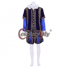 Cosplaydiy Men's Tudor Elizabethan Costume Medieval Renaissance Tudor Elizabethan Cosplay Costume Custom Made