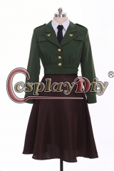 Cosplaydiy Avengers Captain America Agent Peggy Carter Cosplay Costume Uniform Agent Carter suit custom made