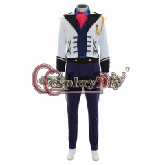 Cosplaydiy Snow Queen Prince Hans Costume Adult Prince Hans Cosplay Costumes Suit Coat Tuxedo TUX For Men Halloween Carnival