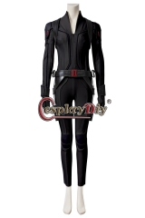 (Without Shoes) Movie Black Widow Cosplay Natasha Romanoff Costume Leather Jumpsuit Black Suit Women Halloween Carnival Outfit Custom Made