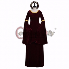 Cosplaydiy Vintage Dark Red Turing Renaissance Medieval Dress Costume Cosplay for Halloween Carnival Cosplay Party