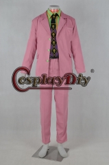 Cosplaydiy JoJo's Bizarre Adventure Yoshikage Cosplay Costume Adult Men Full Outfits Halloween Outfits Custom Made