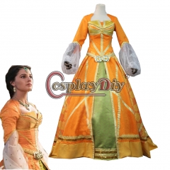 Cosplaydiy 2019 Movie Aladdin Jasmine Princess Orange Cosplay Costume For Adult Women Girl Halloween Party Costume
