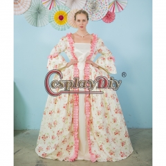 Cosplaydiy Custom Made Marie Antoinette Masquerade Ball Gown 18th Century Rococo Floral Woman Dress