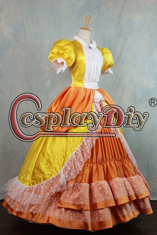 Princess Daisy Dress Cosplay Costume For Adult Ball Gown Dress,Princess ...