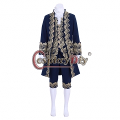 Cosplaydiy 18th Century Elegant men's blue outfit Costume Retro Rococo Aristocrat Marie Antoinette Costume Custom made