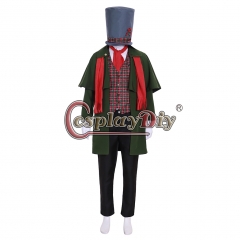 Cosplaydiy Movie A Christmas Carol Cosplay Costume Adult Mens Christmas Costume Carol Yuletide Suit Custom made
