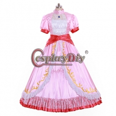 Princess Peach Dress Cosplay Costume For Adult Ball Gown Dress