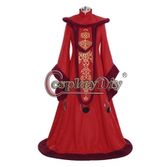 Cosplaydiy Star Wars The Phantom Menace Padme Amidala Queen Dress Adult Halloween Star Wars Padme Amidal Red Dress