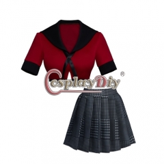 Cosplaydiy Jabami Yumeko Miniskirt School Uniform Outfits Summer Women Girls Preppy Style Coat+Skirt Costume Dance Skirts