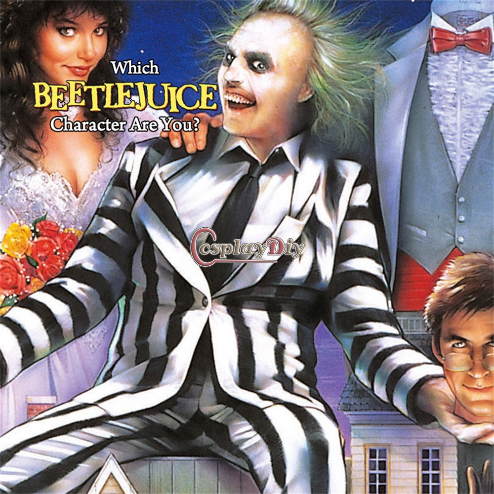 Cosplaydiy Beetlejuice Sexy Black White Stripes Style Women Jumpsuit ...