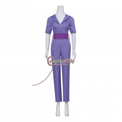 Cosplaydiy Chip 'n Dale Rescue Rangers Gadget Hackwrench Purple Bodysuit With Belt Cosplay Costume Women Leisure Jumpsuit