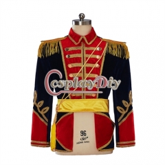 Cosplaydiy Medieval Military Officer Cosplay Knight Warrior Costume Renaissance Soldier Top Menswear Men Party Dress