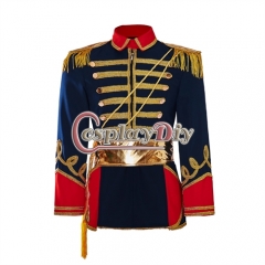 Cosplaydiy Medieval Military Officer Cosplay Costume Knight Warrior Renaissance Soldier Top Coat Men Party Dress Outfits