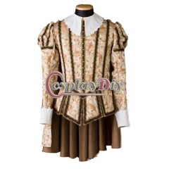 Cosplaydiy Medieval Coat+Cloak Menswear Renaissance Knight Warrior Cosplay Costume Men Party Dress