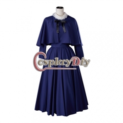 Medieval Retro French Dress Navy Blue Court High Waist Mid-length Skirt Halloween Carnival Party Costume