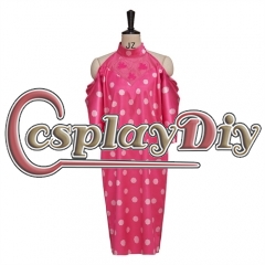 Movie Pretty in Pink Cosplay Costume Women Pink Dotted Straight Skirt Evning Party Clothing Role Play Outfits