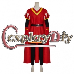 Lord Farquaad Cosplay Costume Red Cloak Top Robe Cape Headwear Hat for Men Halloween Carnival Outfits