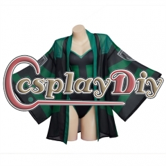 Anime My Hero Academia Midoriya Izuku Cosplay Costume Women Sexy Green Bodysuit Cloak Suits Halloween Carnival Party Swimwear