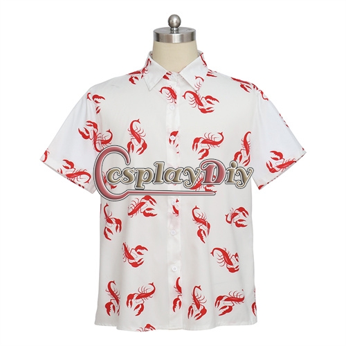Movie Role Seinfeld Cosplay Lobster Printed Shirt  Adult Men Casual Hawaiian Beach Tops Party Shirts