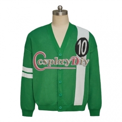 Anime Ben 10 Tennyson Cosplay Costume Women Men Green Knitted Cardigan Sweater Halloween Party Sweatshirt Coat