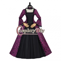 Women's Renaissance Medieval Costume Gothic Retro Floral Print Ball Gown Victorian Party Dress Theatre Cosplay Outfits