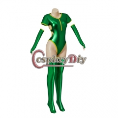 Killer Instinct Black Orchid Cosplay Costume Women's Sexy Green Jumpsuit Halloween Party Bodysuit with Gloves Socking