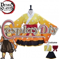 Cosplaydiy Demon Slayer Kimetsu No Yaiba Agatsuma Zenitsu Kimono dress Cosplay Costume