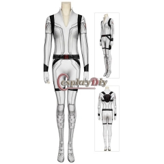 Black Widow Cosplay Costume Natasha Romanoff White Jumpsuit