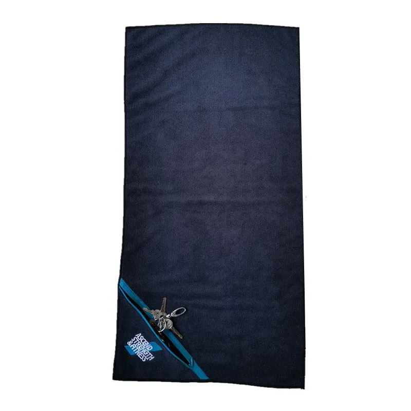 Zippered Pocket Gym Towel