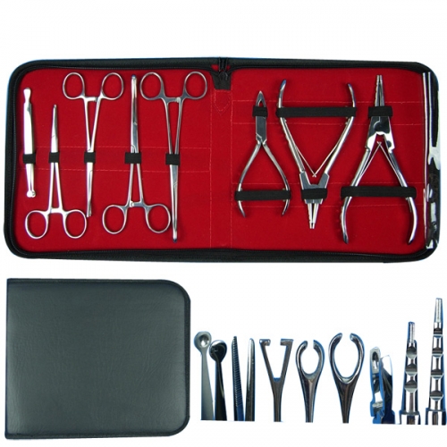 Tattoo Accessories 8pcs Professional Stainless Steel Body Piercing Instruments Kit Tools Body Art Tattoo Supplies