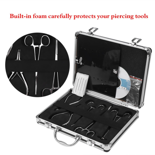 Body Piercing Tattoo Tool Kit For Navel Ear Tongue Tattoo Machine Equipment Piercing Jewelry Pliers Needle Microblading